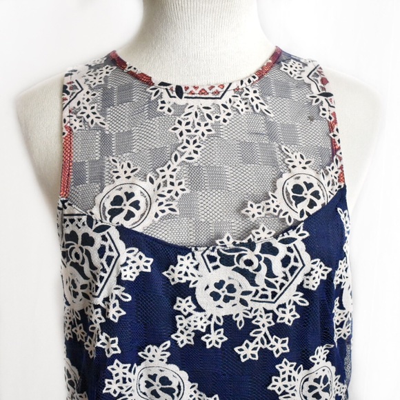 Altar'd State Dresses & Skirts - Altar’d State Blue Lace Overlay Dress